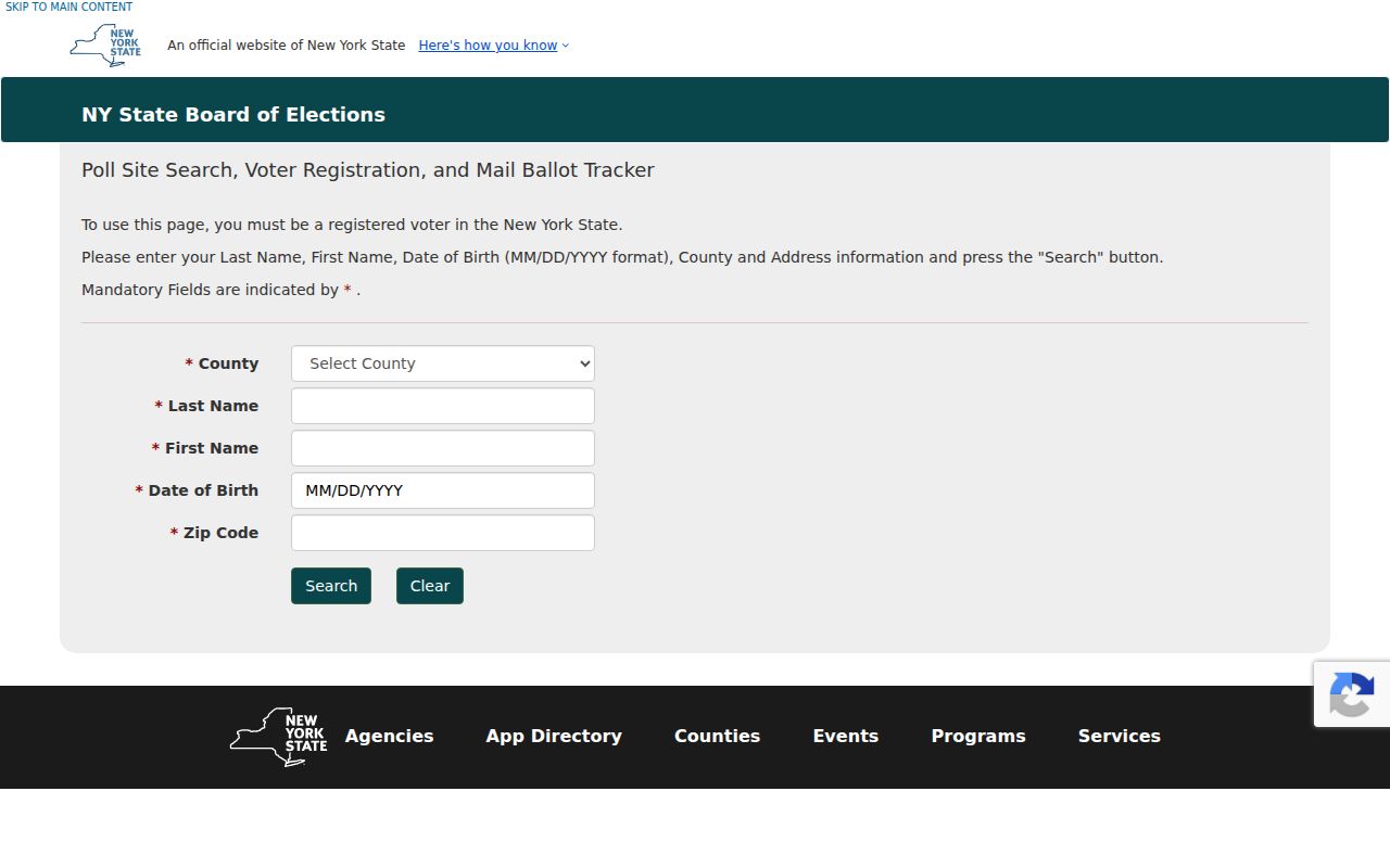Watertown residents directory New York voter lookup form